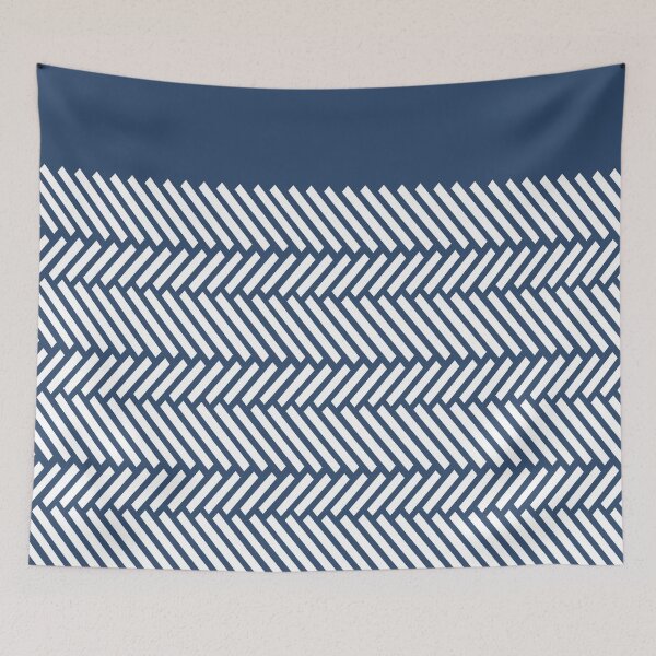 Item preview, Herringbone Boarder Navy designed and sold by ProjectM.