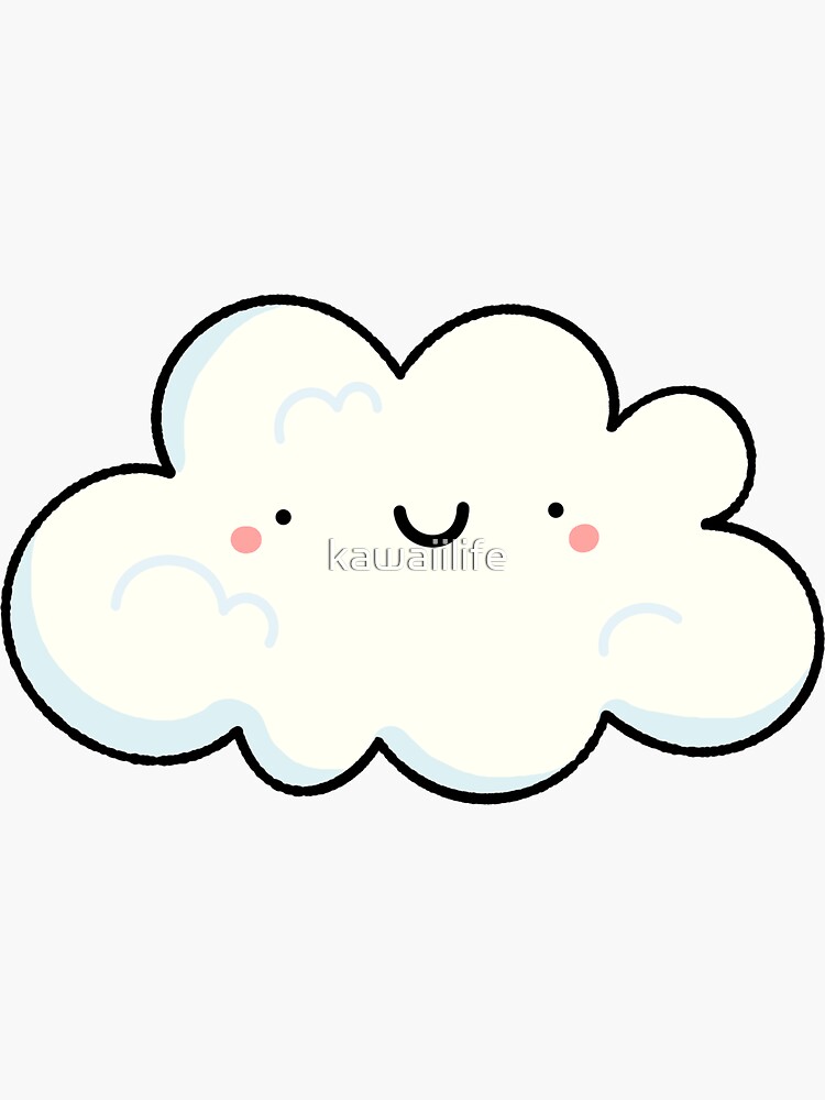 "Kawaii Fluffy Cloud" Sticker by kawaiilife Redbubble