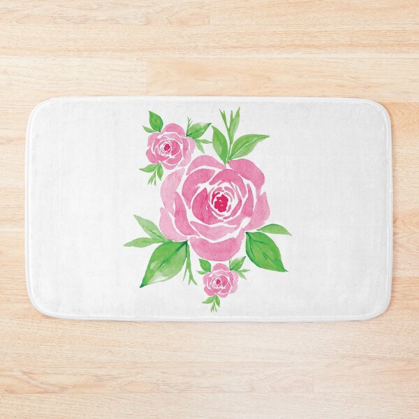 Item preview, Watercolor Pink Roses with Leaves designed and sold by artichromadsgns.
