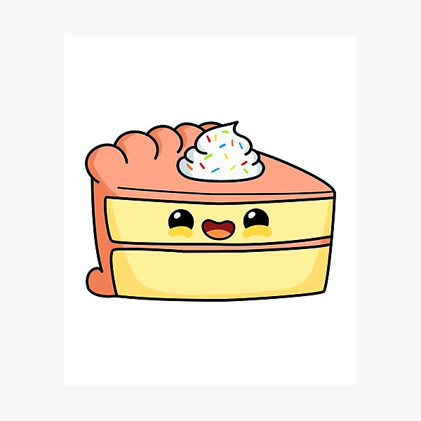 Kawaii Rainbow Cake Photographic Print By Kawaiilife Redbubble