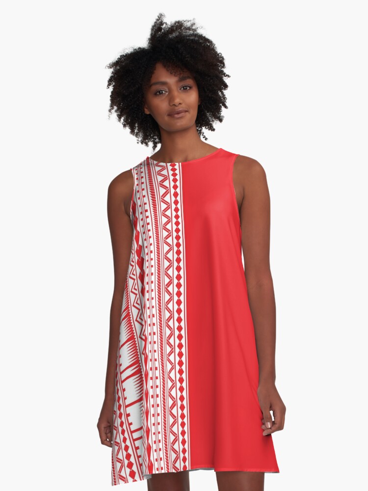 Half red half white hot sale dress