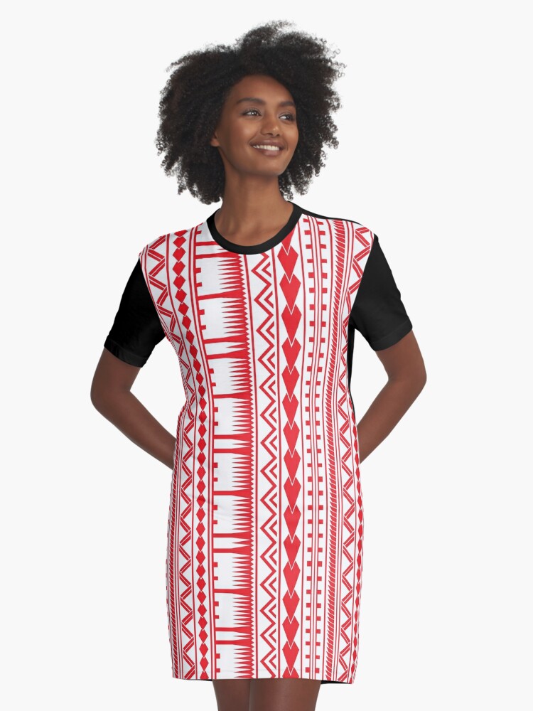 Red white Samoan Polynesian tribal design Graphic T-Shirt for Sale by  Ayelet Fleming