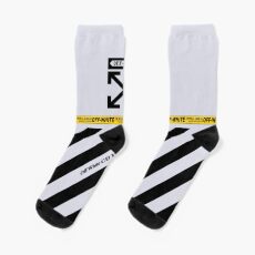 Off White Cover Black Stripes Socks