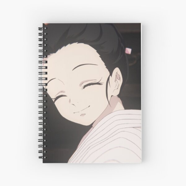 Nezuko Smiling Human Form Kimetsu No Yaiba Demon Slayer Spiral Notebook By Wabobabo Redbubble