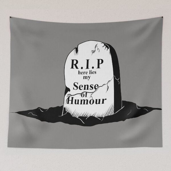 Item preview, R I P - here lies - my Sense of Humour - Halloween - Tombstone designed and sold by ZombieTit.