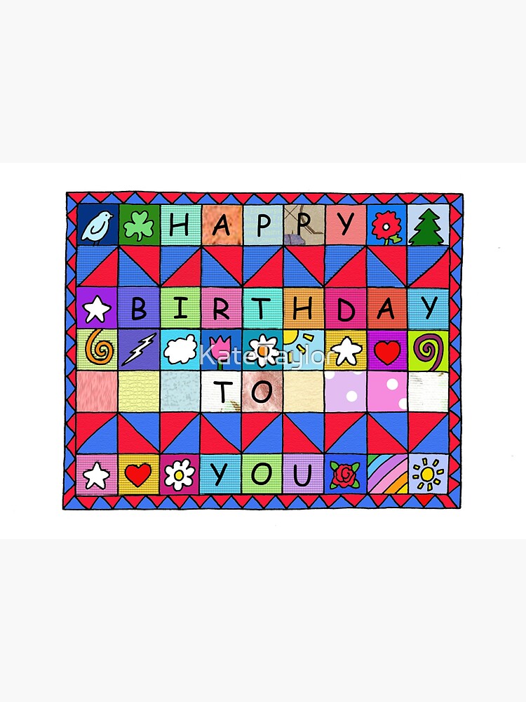 “Quilting and Patchwork Happy Birthday” Sticker for Sale by KateTaylor