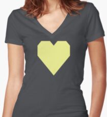 Pastel Yellow Women's Fitted V-Neck T-Shirt
