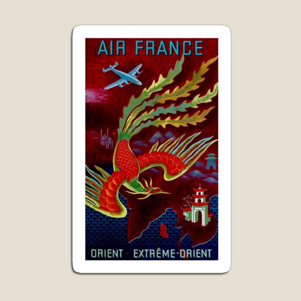 MAGNET Travel Poster Photo Magnet AIR FRANCE Orient Extreme Orient Dragon 