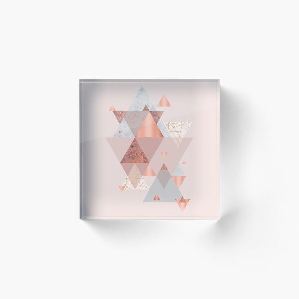 Blush Pink Geo Acrylic Block