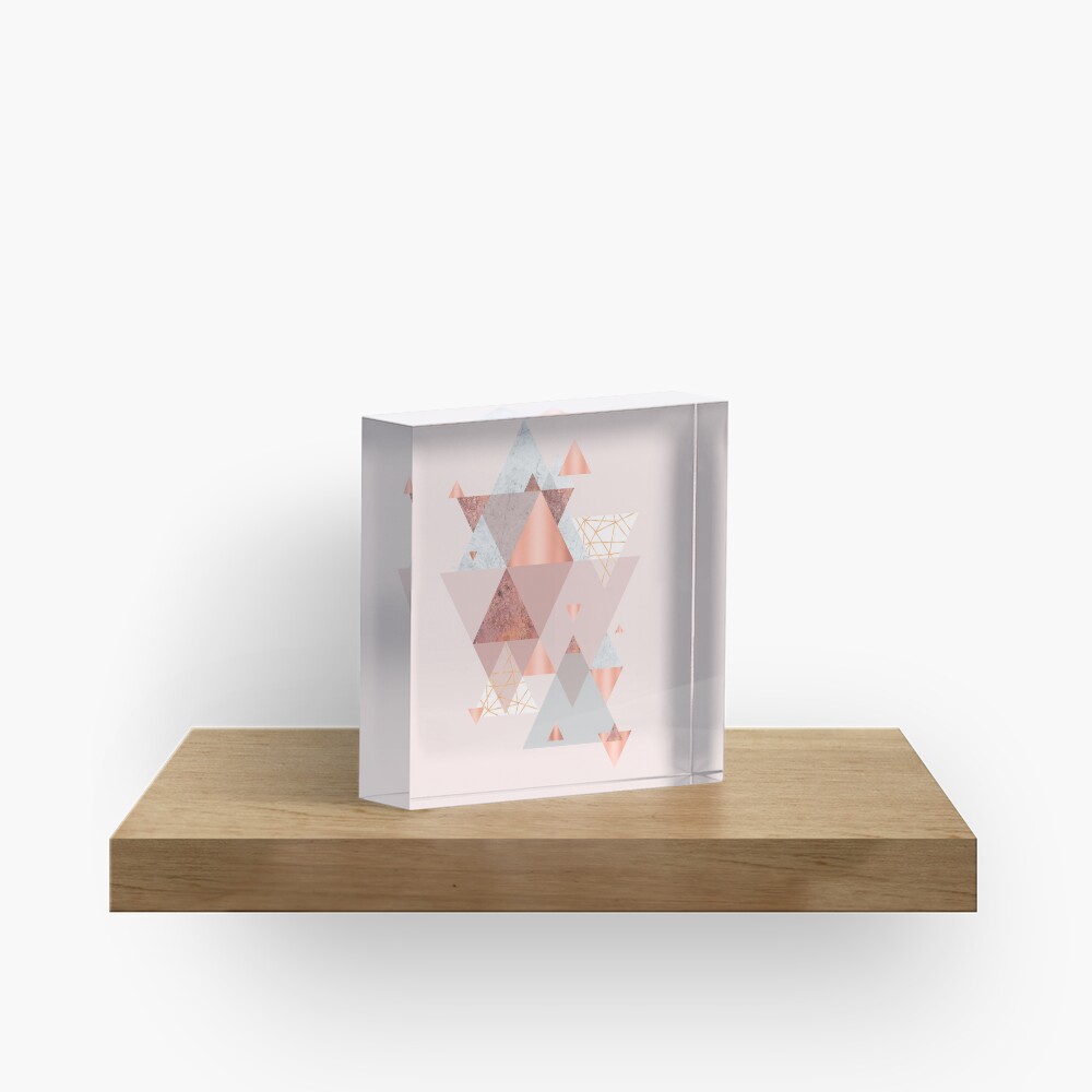 Blush Pink Geo Acrylic Block