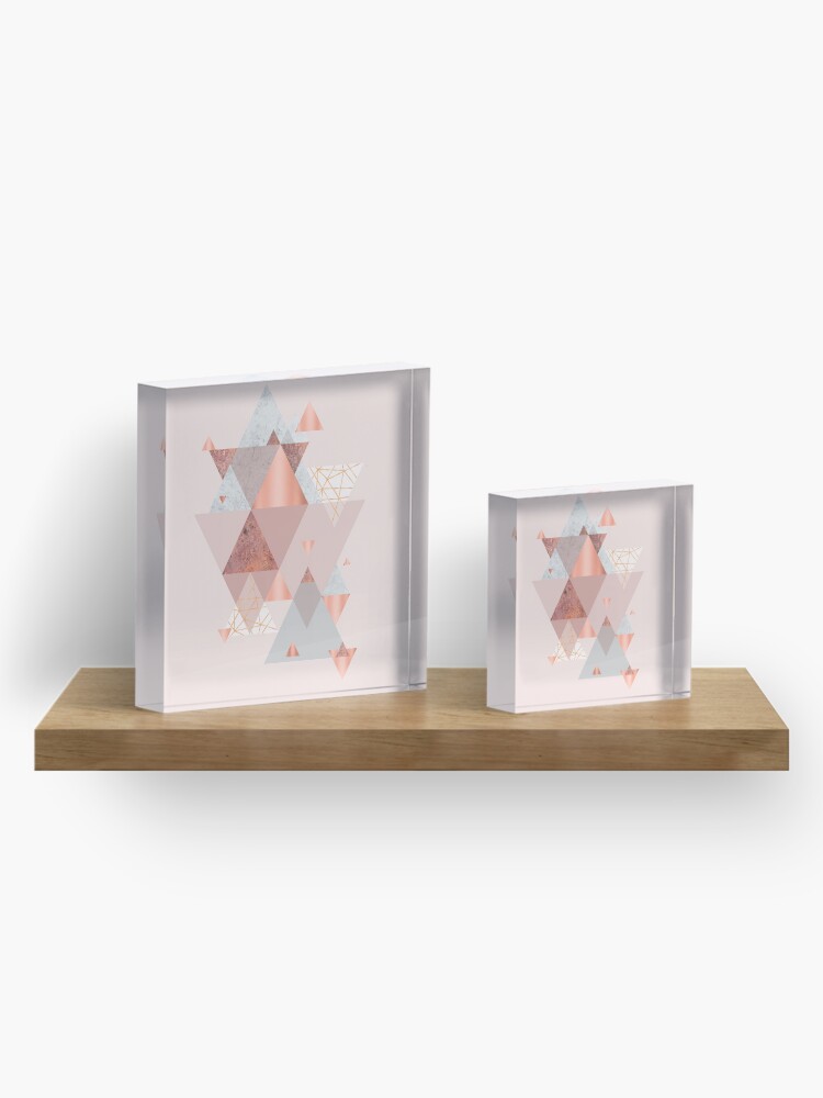 Alternate view of Blush Pink Geo Acrylic Block