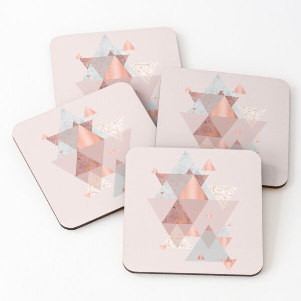 Blush Pink Geo Coasters (Set of 4)