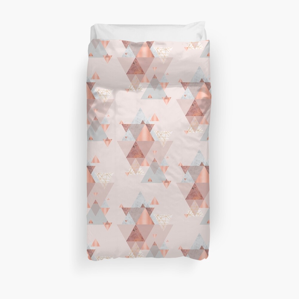 Blush Pink Geo Duvet Cover