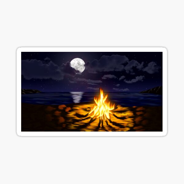 Bonfire at the Beach Sticker