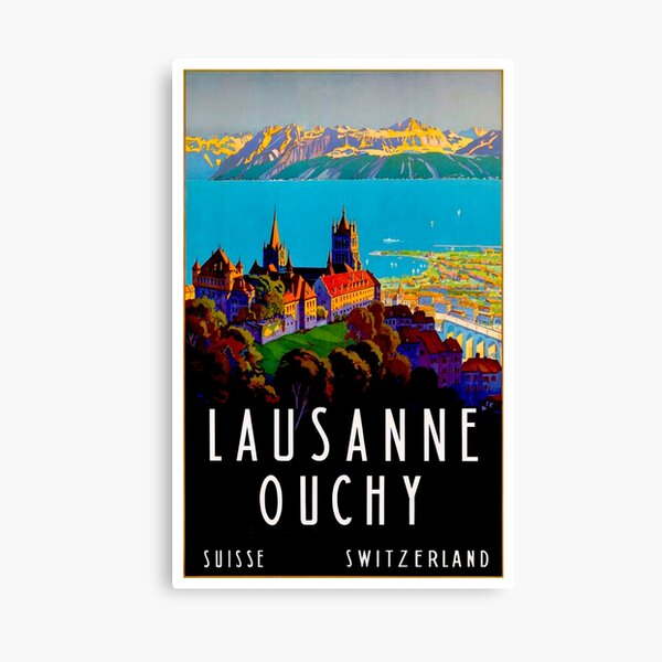 Vintage Switzerland Lausanne Ouchy Travel 1929 Canvas Print