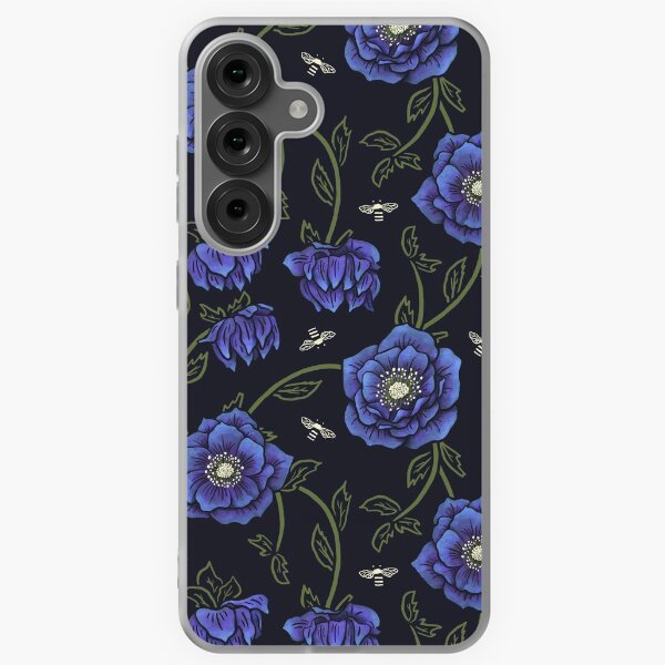 Item preview, Midnight Hellebore Flower Pattern designed and sold by Midnight Coffee.