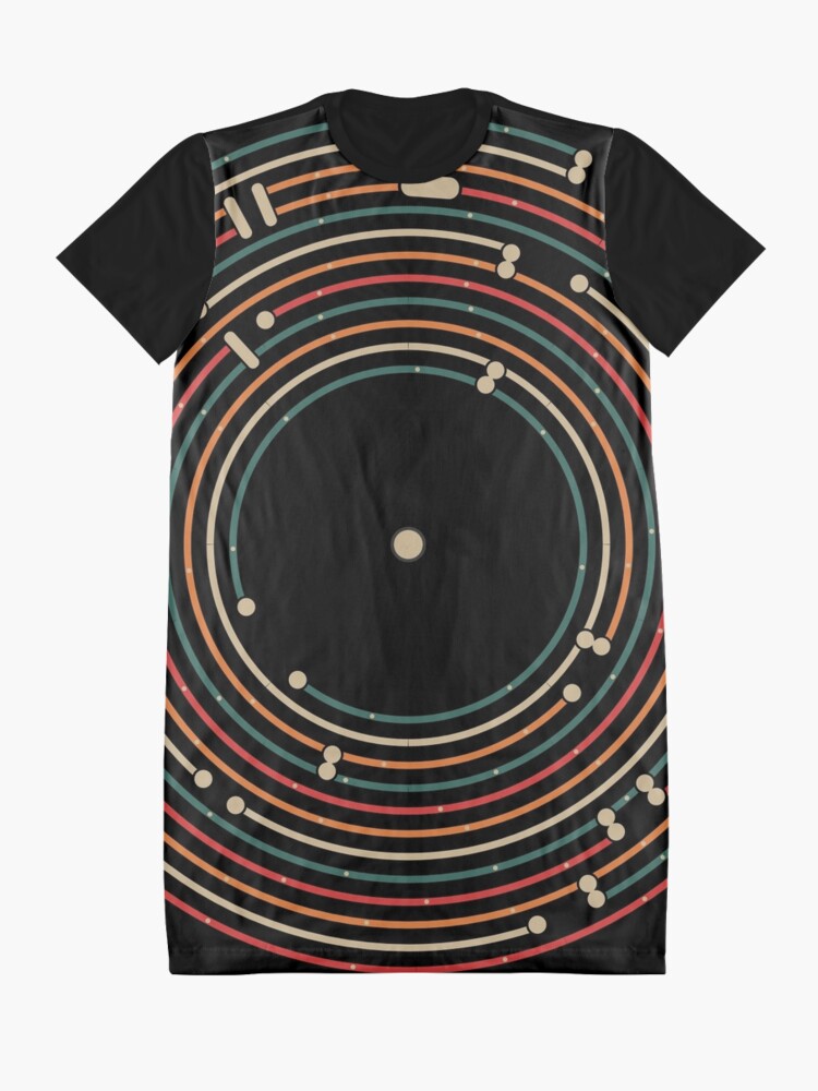 Alternate view of Vinyl music metro record map labyrinth Graphic T-Shirt Dress