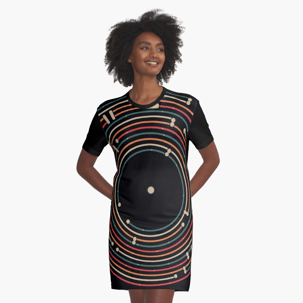 Vinyl music metro record map labyrinth Graphic T-Shirt Dress