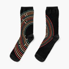 Vinyl music metro record map labyrinth Socks