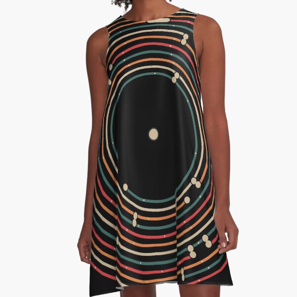 Vinyl music metro record map labyrinth A-Line Dress