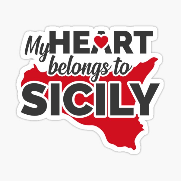 My Heart Belongs To Sicily - Red Sticker