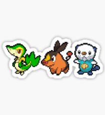 Unova Region Pixel Starters Sticker