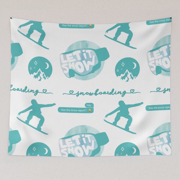 Item preview, Teal Watercolor Snowboarding Pack designed and sold by The-Goods.