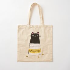 FUR ANTIDEPRESSANT. Nette Illustration der schwarzen Katze. Ein Geschenk für einen Haustierliebhaber. Baumwolltasche