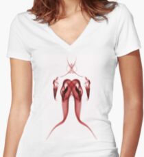Abstract smoke sculpture Women's Fitted V-Neck T-Shirt