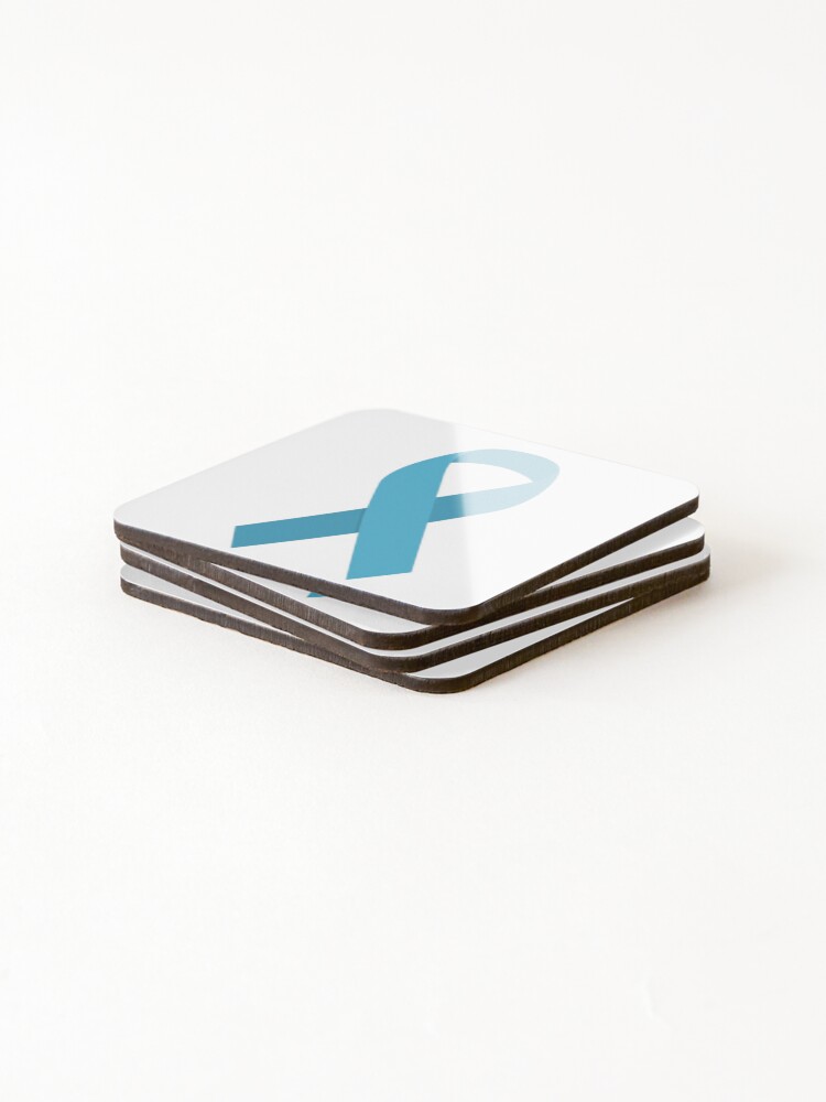 Thumbnail 4 of 5, Coasters (Set of 4), Blue Awareness Ribbon designed and sold by eulonix.