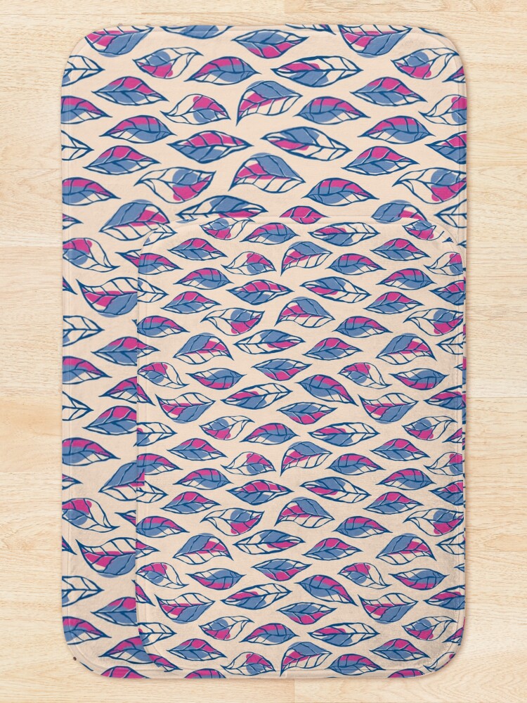 Thumbnail 5 of 6, Bath Mat, Abstract Falling Leafs Peach designed and sold by tinytenacious.