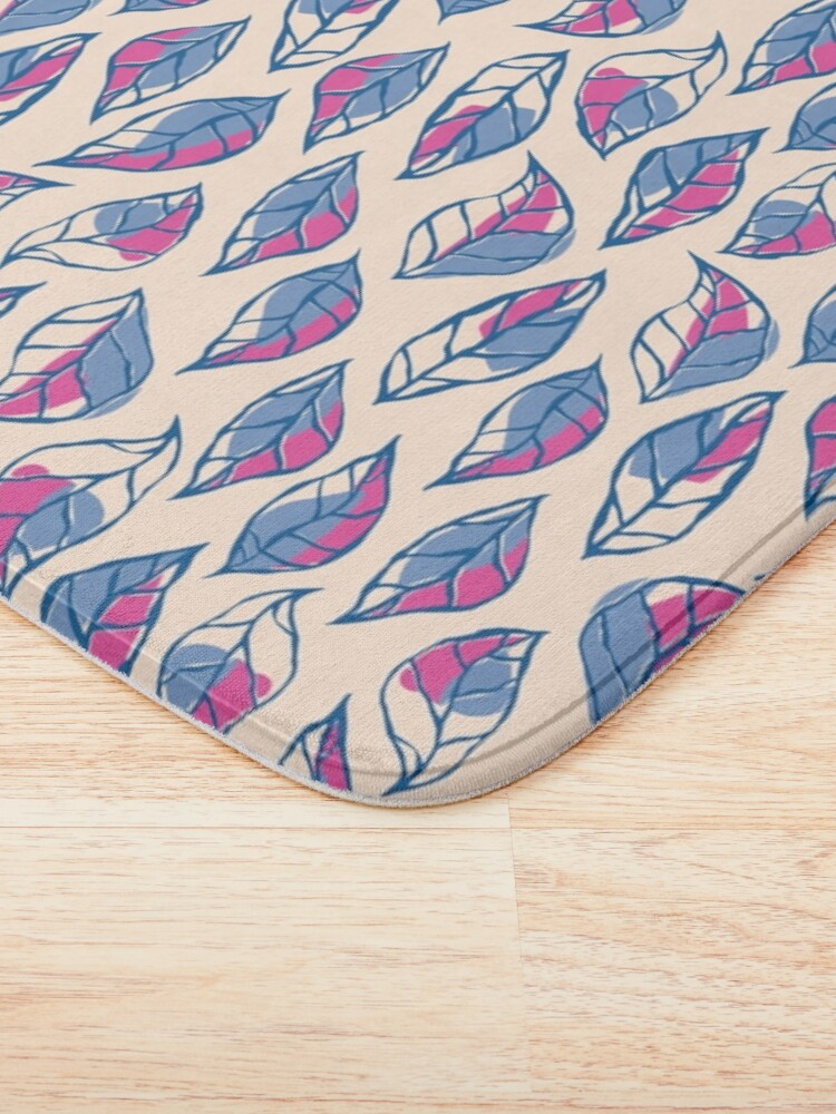 Thumbnail 3 of 6, Bath Mat, Abstract Falling Leafs Peach designed and sold by tinytenacious.