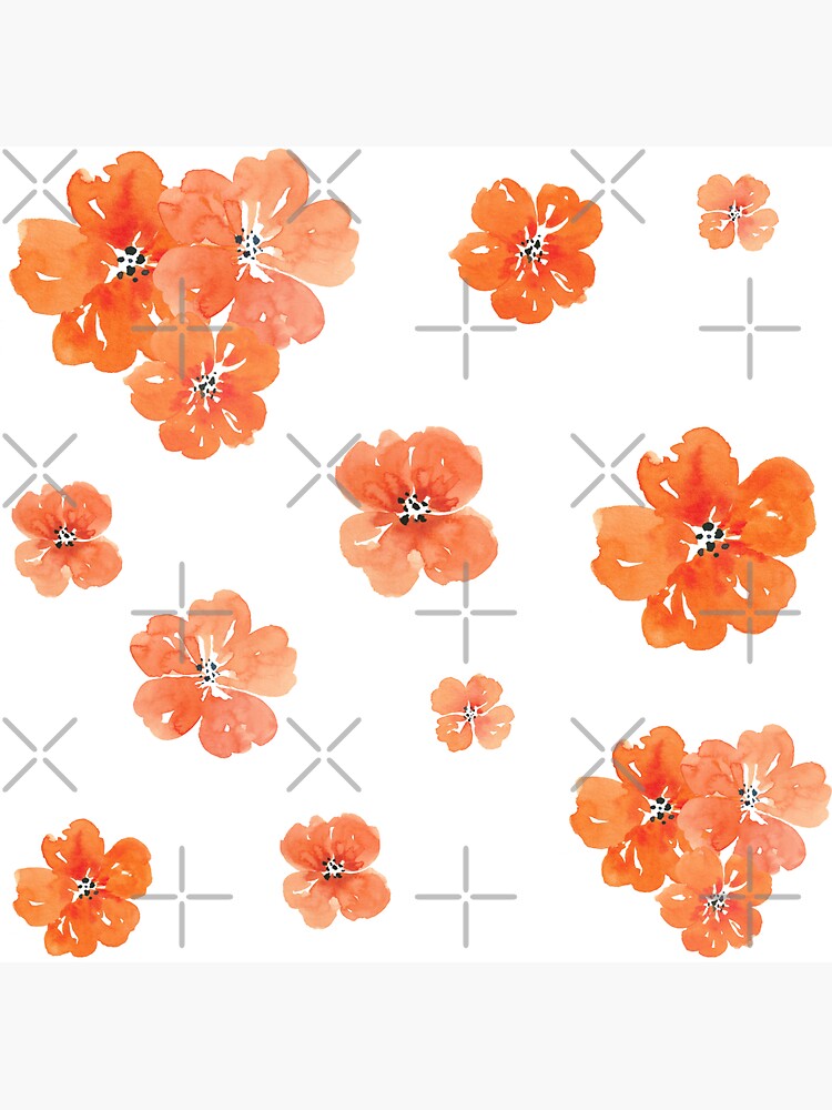 Imagen 3 de 3, Imán con la obra Pack de pequeñas flores de acuarela de color naranja, diseñada y vendida por ApricotBlossom.