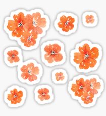 Little Orange Watercolor Flowers Set Pack Sticker