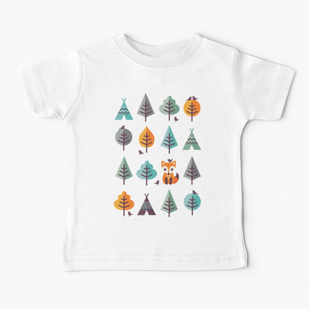 Fox in the Forest - on Gray Baby T-Shirt