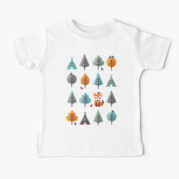 Fox in the Forest - on Gray Baby T-Shirt