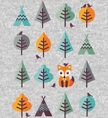 Fox in the Forest - on Gray Kids Pullover Hoodie