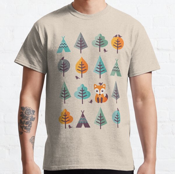 Fox in the Forest - on Gray Classic T-Shirt