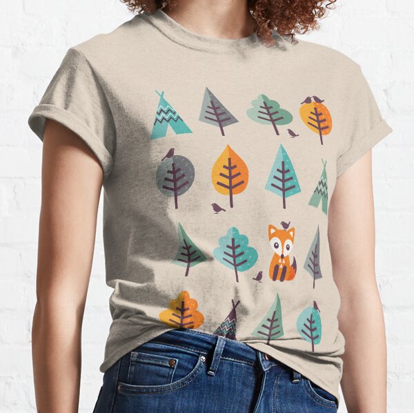 Fox in the Forest - on Gray Classic T-Shirt