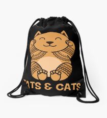 Tats & Cats Drawstring Bag