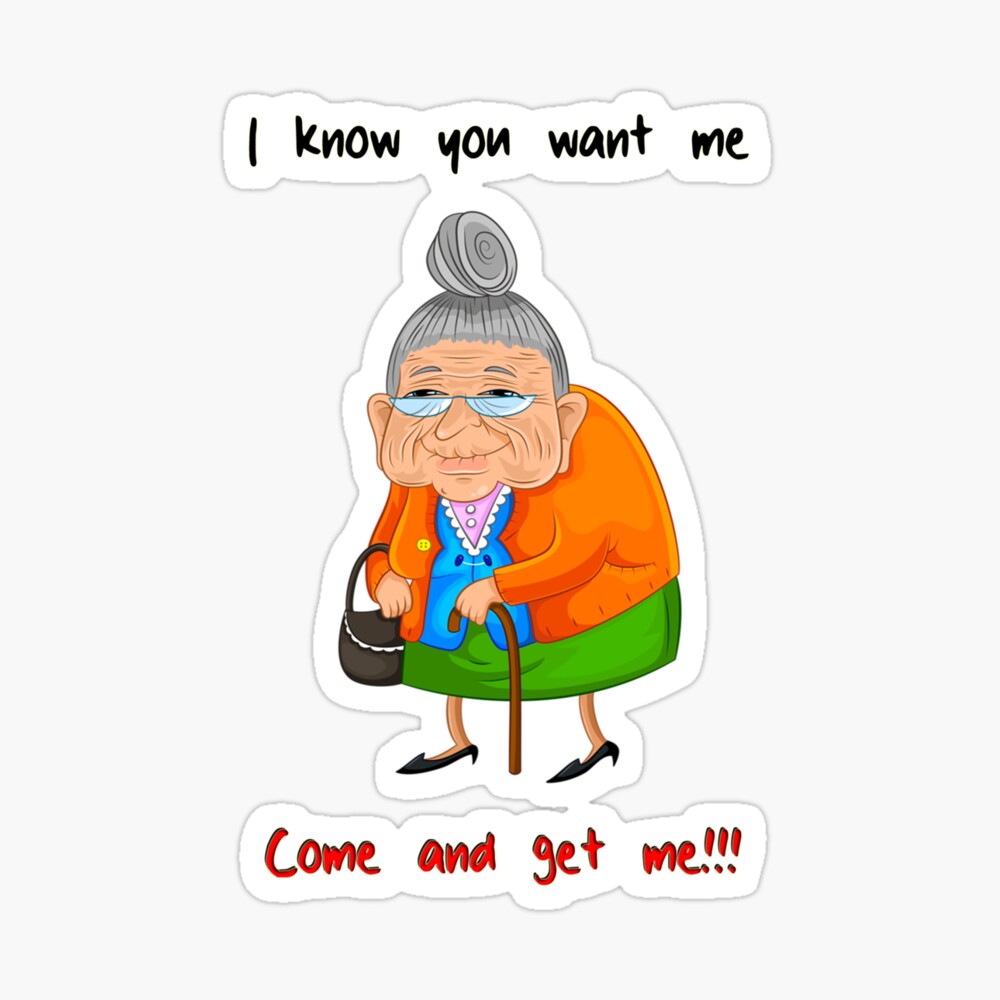Old Woman Cartoon. Novelty. Sexy Grandma From WallsOfFame