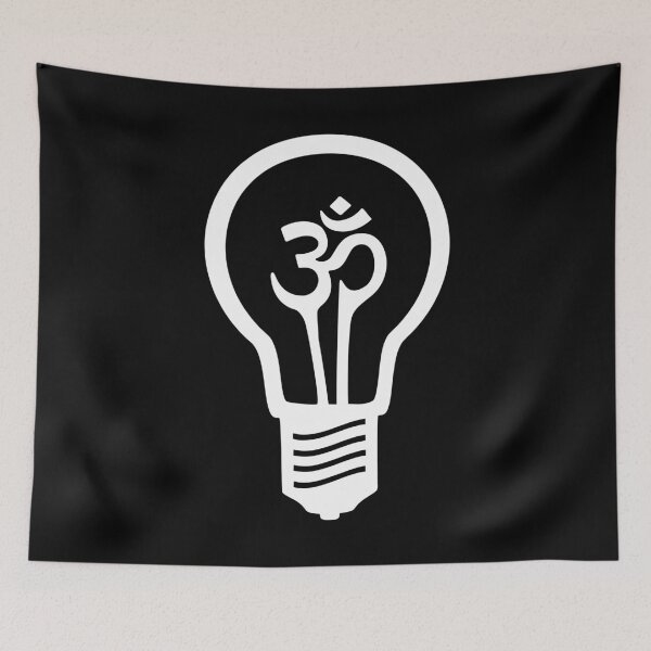 Item preview, Om Symbol Light bulb - White on black designed and sold by XOOXOO.