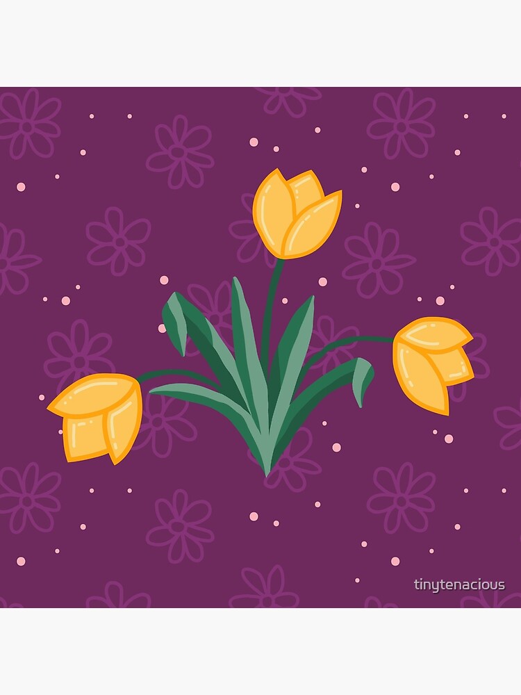 Thumbnail 5 of 5, Acrylic Block, Dutch Tulips in Purple designed and sold by tinytenacious.
