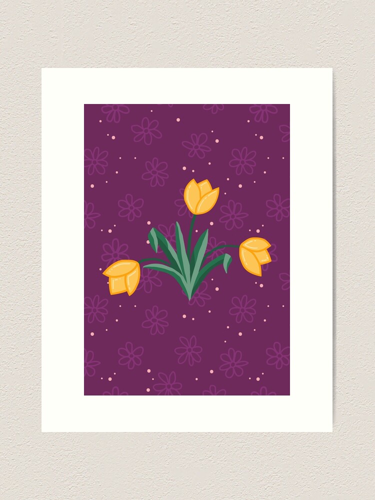 Thumbnail 1 of 3, Art Print, Dutch Tulips in Purple designed and sold by tinytenacious.