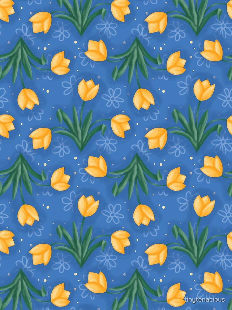 Thumbnail 5 of 5, Graphic T-Shirt, Dutch Tulips in Blue designed and sold by tinytenacious.