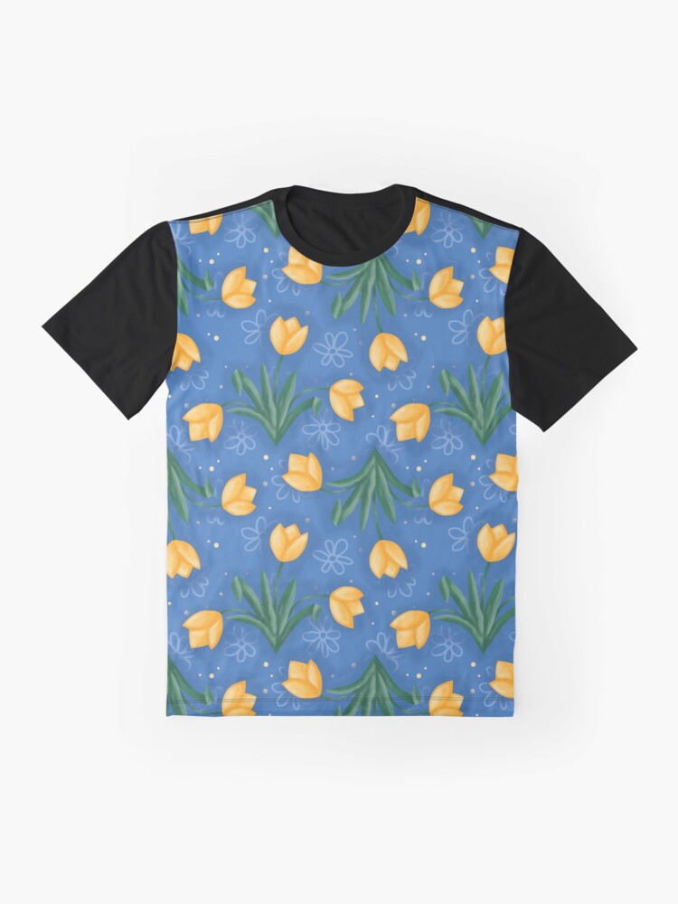 Thumbnail 4 of 5, Graphic T-Shirt, Dutch Tulips in Blue designed and sold by tinytenacious.