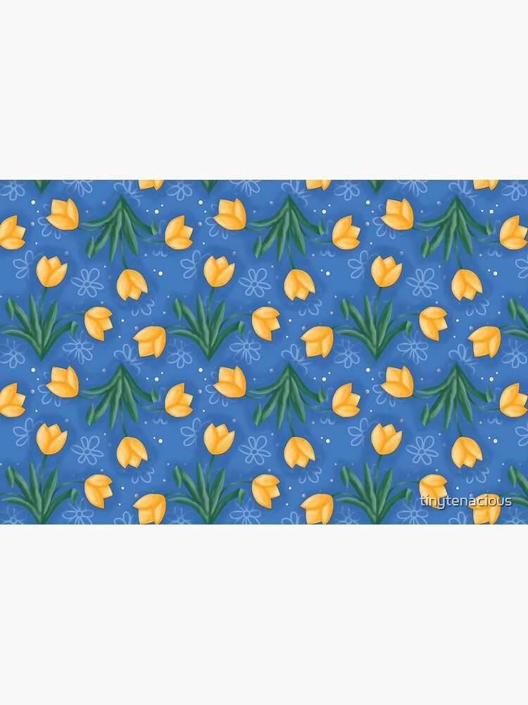 Thumbnail 2 of 2, Laptop Sleeve, Dutch Tulips in Blue designed and sold by tinytenacious.