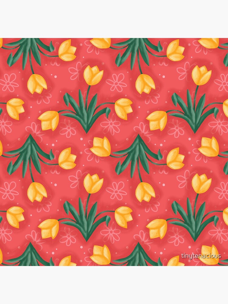 Thumbnail 4 of 4, Pillow, Dutch Tulips in Red designed and sold by tinytenacious.