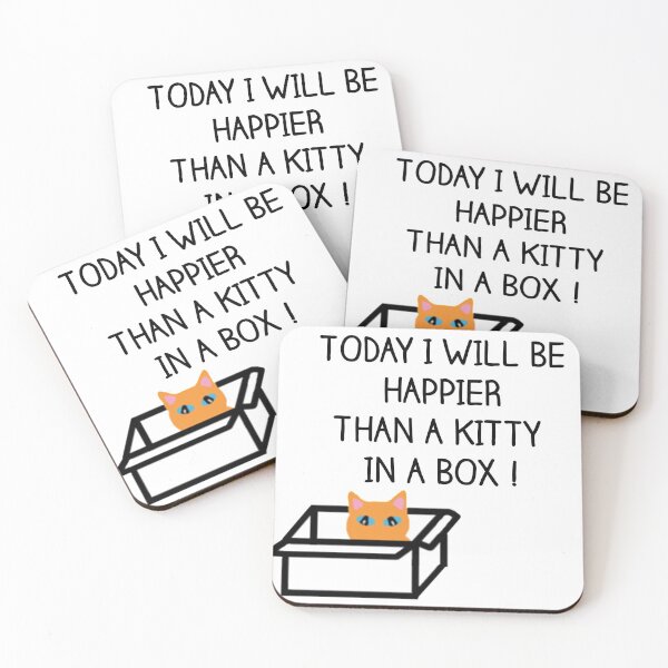Item preview, Happier than a kitty in a box CATS designed and sold by Bebichic.