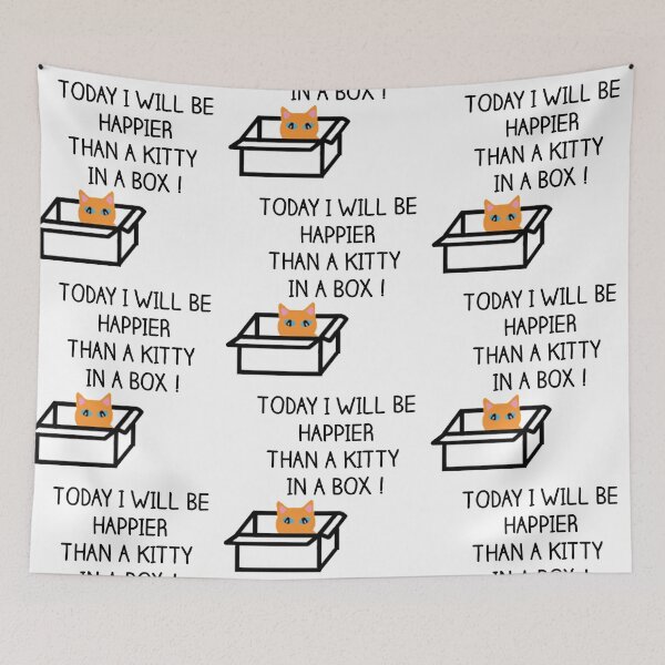 Item preview, Happier than a kitty in a box CATS designed and sold by Bebichic.